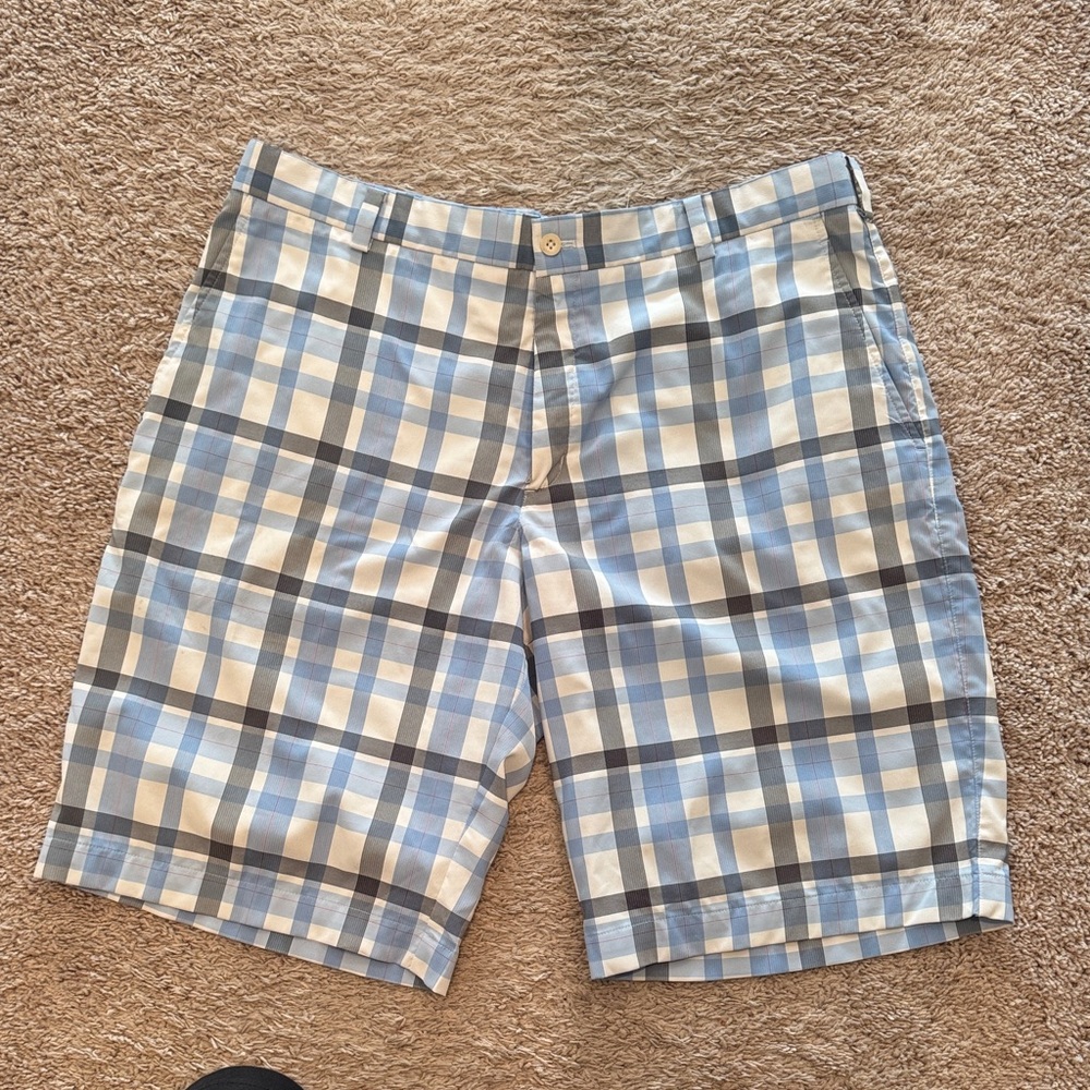 Nike Golf Dri-Fit - Men's Blue and White Plaid golf shorts
